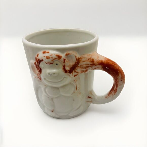 1970s Animals Childs Mugs Monkey Giraffe Elephant Alligator Porcelain Vintage - Picture 8 of 11